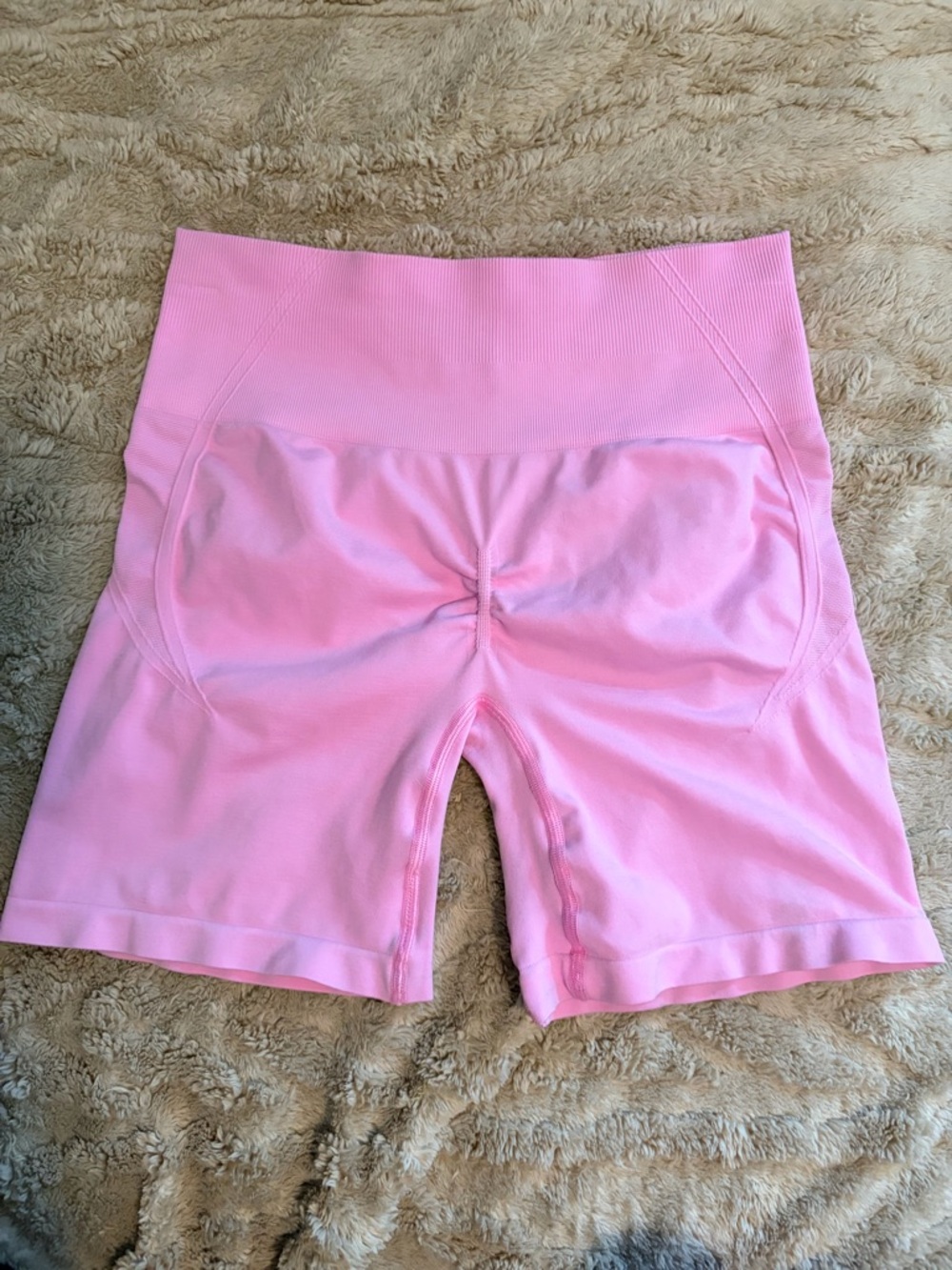 High-Waist Pink Women’s Active Shorts